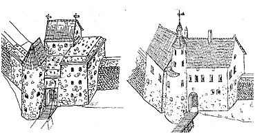 Ворота в замок в конце XVI в и дом наместника в начале XVII в. 