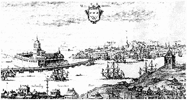 Вид города и замка в конце XVII веке