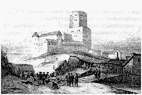 Рисунок развалин замка 1839 года